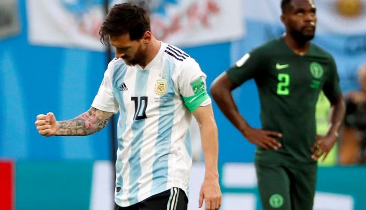 ميسي فى مباراة الأرجنتين ونيجيريا