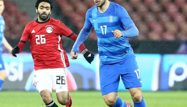 حسين الشحات فى مباراة مصر واليونان الودية