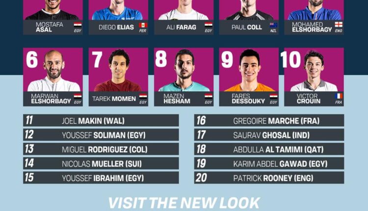 التصنيف الشهري لرجال الاسكواش