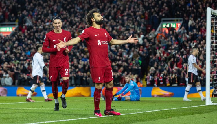 محمد صلاح من مباراة ليفربول ضد مانشستر يونايتد في الدوري الإنجليزي