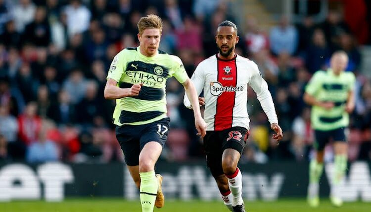 دي بروين من مباراة مان سيتي في الدوري الإنجليزي