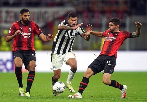 نيوكاسل ضد ميلان في دوري أبطال أوروبا