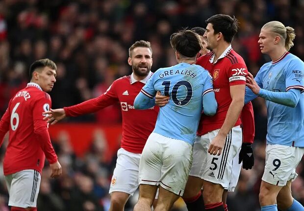 مباراة مانشستر سيتي ومانشستر يونايتد في الدوري الإنجليزي